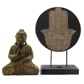Buddha Feng Shui Set - Hamsa - Grau