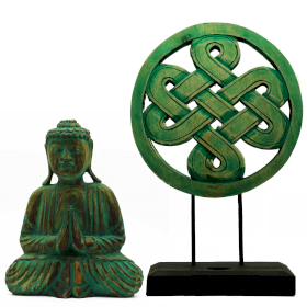 Buddha Feng Shui Set - Knoten - Grün