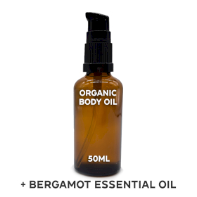 10x Organisches Körperöl 50 ml-Ohne Etikett- Bergamotte