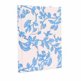 Baumwollgebundene Notizbücher 20x15cm - 96 Seiten – Blassblaues Blumenmuster