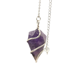 Rohes Edelsteinpendel- Amethyst