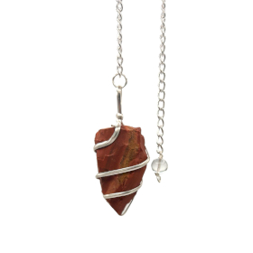 Rohes Edelsteinpendel - Red Jasper