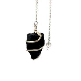 Rohes Edelsteinpendel - Black Agate