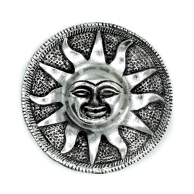 6x Poliertes Aluminium – Räucherstäbchenhalte-Sonne, 9 cm