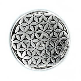 6x Polierter Aluminium-Räucherstäbchenhalter- Blume des Lebens, 11 cm