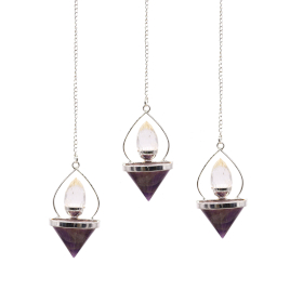 Edelstein-Laterne des Lebens-Pendels - Amethyst & Bergquarz