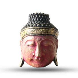 Heimdekoration Buddha-Kopf - 25cm -Rot glänzendes Finish