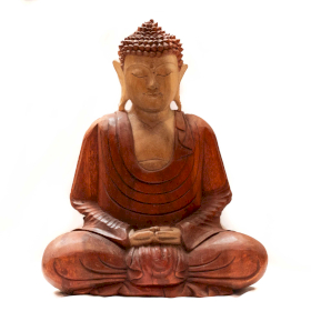 Handgeschnitzte Buddha-Statue – 40 cm, Meditation – beschädigt