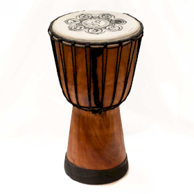 Handgefertigte Djembe-Trommel mit breiter Oberseite – 30 cm – beschädigt