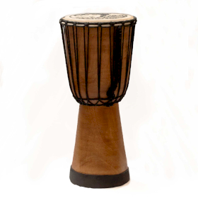 Handgefertigte Djembe-Trommel mit breiter Oberseite – 40 cm – beschädigt