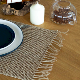 Natürliches Tischset mit Seegrasfransen - Natürlich