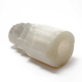 Natürliche Selenit-Turmlampe - 20 cm - Kabelausschnitt fehlt