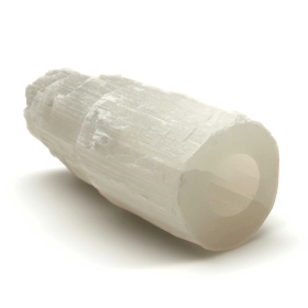 Natürliche Selenit-Turmlampe - 25 cm - Kabelausschnitt fehlt
