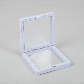 10x Kleines 3D-Schweberahmen-Display 7x7cm - Weiß