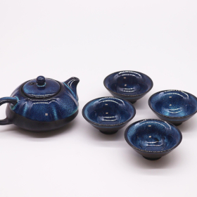 Herbal Blues Teekannen-Set – Kanne und vier Tassen