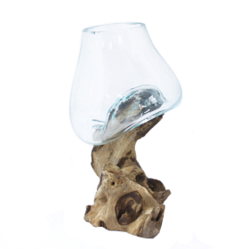 Geschmolzenes Glas auf Holz -  mittelgroßen Schüssel