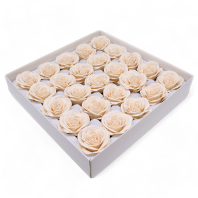 25x DIY Seifenblumen - Große (7-lagige) Vintage Rose - Viktorianisches Elfenbein