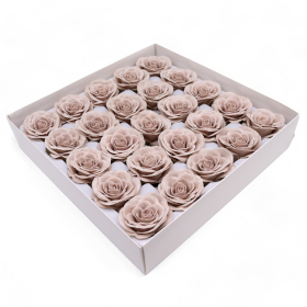 25x DIY Seifenblumen - Große (7-lagige) Vintage Rose- Somerset Beige