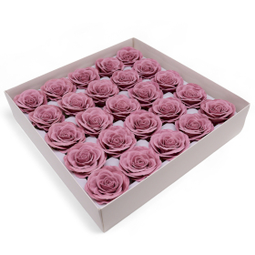25x DIY Seifenblumen - Große (7-lagige) Vintage Rose- Opernhaftes Mauve