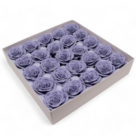 25x DIY Seifenblumen - Große (7-lagige) Vintage Rose - Stahlblau
