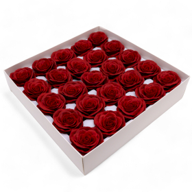 25x DIY Seifenblumen - Große (7-lagige) Vintage Rose -Mitternachtsscharlach