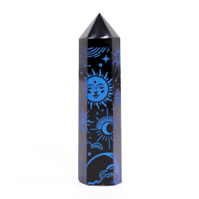 Schwarze Obsidianspitzen (ca. 60–70 g, 9 cm) – Mystic Story – Mitternachtsblau