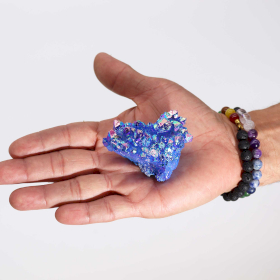 Mittelgroßer Angereicherter natürlicher Quarz – Aura-blauer Halo-Quarz (ca. 100–150 g, 7–10 cm)