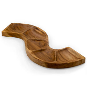 Schlangenförmige Teakholzschale, ca. 55 cm