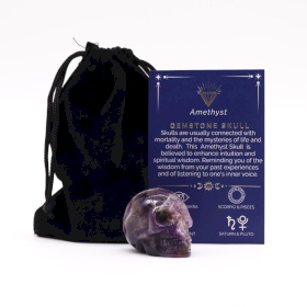 Kleiner Edelstein Totenkopf- Amethyst - 40x30x28mm