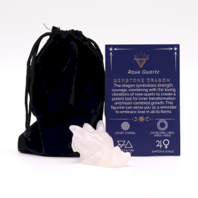 Kleiner Edelstein Drachenkopf - Rosenquarz 45x30x28mm