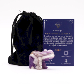 Edelstein-Glückselelefant - Amethyst 50x35x25mm