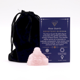 Kleiner Edelstein Buddha- Rosenquarz 35x40x23mm