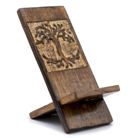 3x Aus Holz geschnitzte Telefonständer - Tree of Life 20x9.5cm