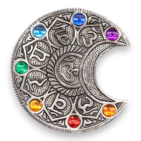 6x Räucherstäbchenhalter mit sieben Chakren und Mond 11.5cm