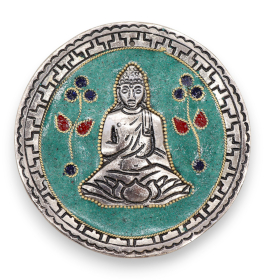 6x Räucherstäbchenhalter mit Buddha-Dekor, Grün 10cm