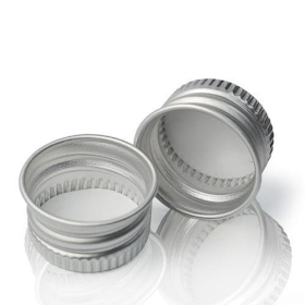 50x Verschlusskappe für Medizinflasche aus Glas Schwarz Aluminium Silber 28mm