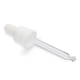 50x Weiße T/E-Glaspipette für 10-ml-Tropfflasche, 18 mm