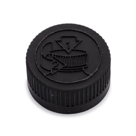50x Kappe für Medizinflasche aus Glas, Schwarz, CR/TP, 28 mm