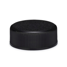 50x Kappe für Medizinflasche aus Glas, schwarzer Kunststoff, schwarz, 28 mm