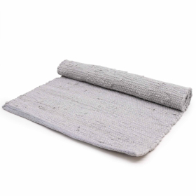 Großer indischer handgewebter Baumwollteppich – 130 x 170 cm – Grau