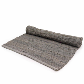 Großer indischer handgewebter Baumwollteppich – 130 x 170 cm – Anthrazit
