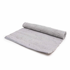Mittlerer indischer handgewebter Baumwollteppich – 90 x 150 cm – Grau