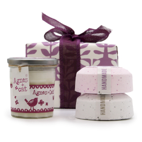 Geschenkbox – Mondstein (Kerze) + Provence & Tee und Rosen (Sprudel)