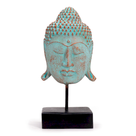 Großer Kopf des Ruhe-Buddha – Grünes Kupfer