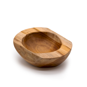 Mittelgroße natürliche  Schale aus Teakholz - 20x7cm