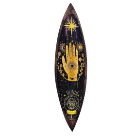 Emaillierte Räucherschale- Mangoholz- Hamsa
