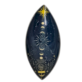 Emaillierte Räucherschale- Aluminum - Tierkreis-Mondphasen