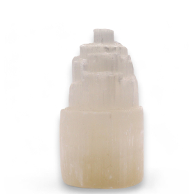 Natürliche Selenit-Turmlampe - 15 cm