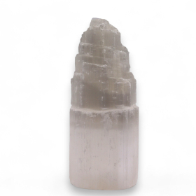 Natürliche Selenit-Turmlampe - 20 cm