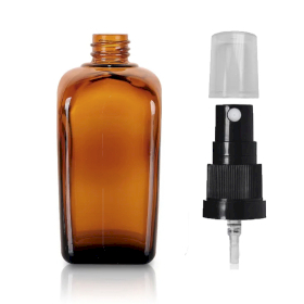 48x 100ml Braunglasflasche mit Zerstäuberspray